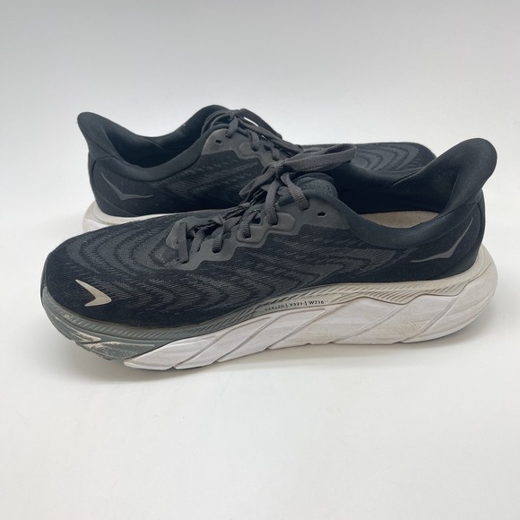 Hoka One One Sneakers Womens 10 B Arahi 6 1123195 BWHT Black Running Gym Shoes - Picture 7 of 12